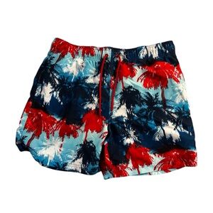 George Vibrant Red and Blue Swim Shorts
